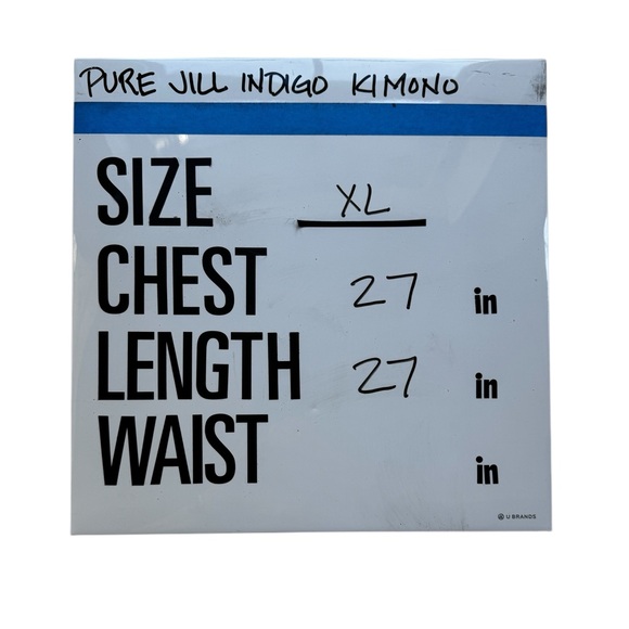 Pure Jill Indigo Open Front Kimono Jacket Women’s XL Blue Textured Cotton Blend - Picture 9 of 9